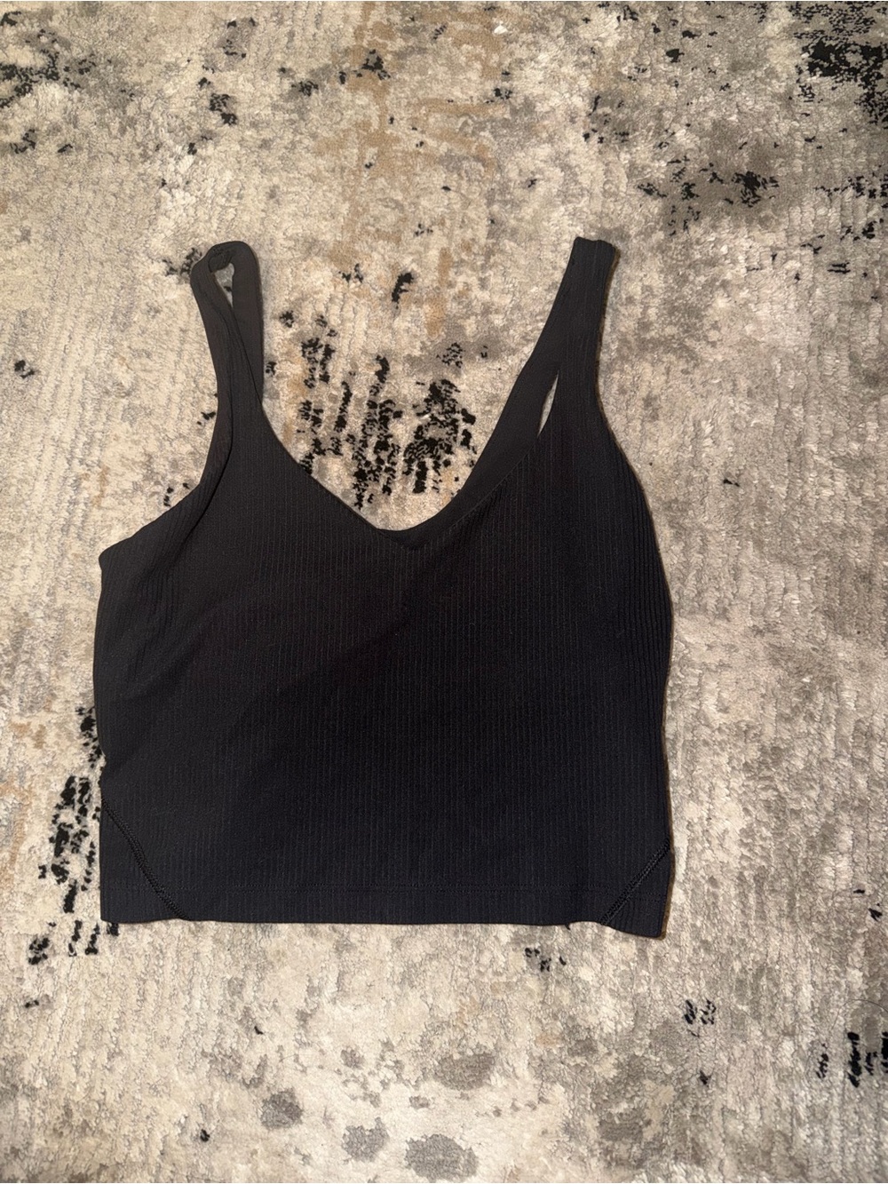 lululemon athletica Black Ribbed V-Neck Crop Top